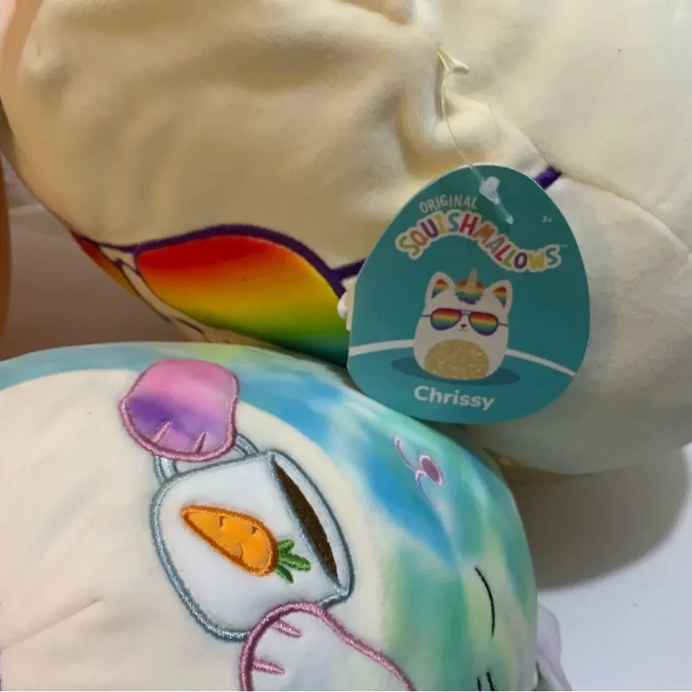 Lot 3 Squishmallows 12 Inch The Rainbow PRIDE 8” Margie 8”  Candy the Tie-Dye